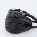 PRADA Hand Bag Leather Black Silver BN1235 Auth am12716A-3