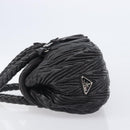 PRADA Hand Bag Leather Black Silver BN1235 Auth am12716A-4