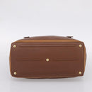Saint Laurent Muse toe Hand Bag Leather Brown Gold Auth am12717A-5