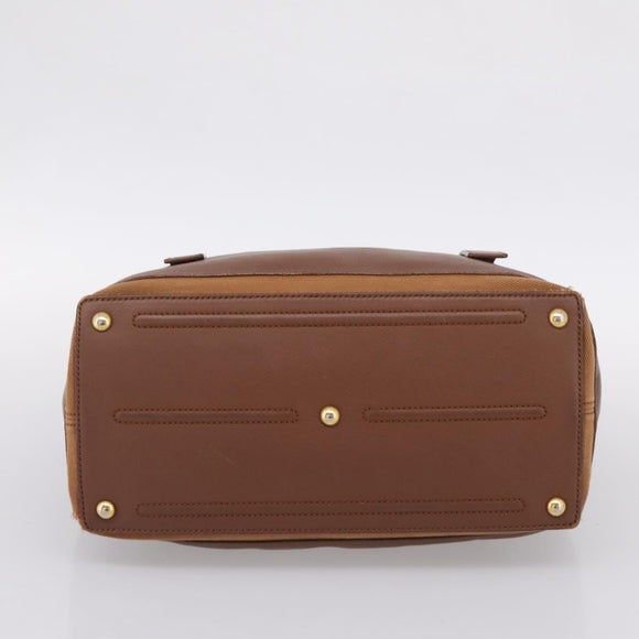 Saint Laurent Muse toe Hand Bag Leather Brown Gold Auth am12717A