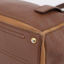 Saint Laurent Muse toe Hand Bag Leather Brown Gold Auth am12717A-10
