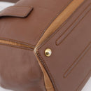 Saint Laurent Muse toe Hand Bag Leather Brown Gold Auth am12717A-15