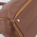 Saint Laurent Muse toe Hand Bag Leather Brown Gold Auth am12717A-17
