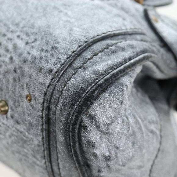 Chloe Paddington Hand Bag Leather Silver Gold Auth am12718V