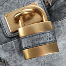 Chloe Paddington Hand Bag Leather Silver Gold Auth am12718V-17
