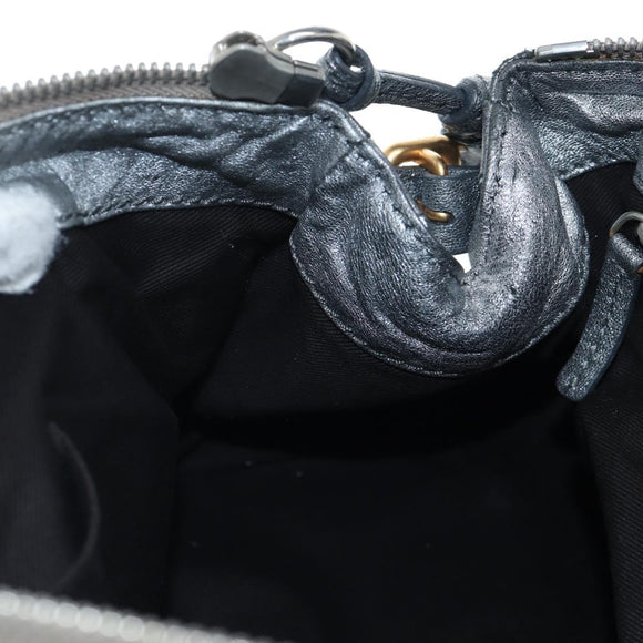 Chloe Paddington Hand Bag Leather Silver Gold Auth am12718V