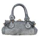 Chloe Paddington Hand Bag Leather Silver Gold Auth am12718V-2