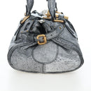 Chloe Paddington Hand Bag Leather Silver Gold Auth am12718V-4
