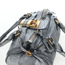 Chloe Paddington Hand Bag Leather Silver Gold Auth am12718V-6