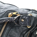 Balenciaga The Giant City Hand Bag Leather 2way Black Gold 173084 Auth am12719V-10