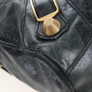 Balenciaga The Giant City Hand Bag Leather 2way Black Gold 173084 Auth am12719V-15