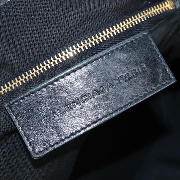 Balenciaga The Giant City Hand Bag Leather 2way Black Gold 173084 Auth am12719V