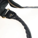 Balenciaga The Giant City Hand Bag Leather 2way Black Gold 173084 Auth am12719V-9