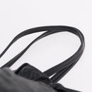 PRADA Side Ribbon Tote Bag Leather Black Gold Auth am12722V-15