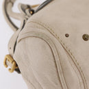 Chloe Paddington Hand Bag Leather Ivory Gold Silver Auth am12724V-14