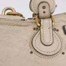 Chloe Paddington Hand Bag Leather Ivory Gold Silver Auth am12724V-4