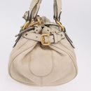 Chloe Paddington Hand Bag Leather Ivory Gold Silver Auth am12724V-5