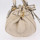 Chloe Paddington Hand Bag Leather Ivory Gold Silver Auth am12724V-6