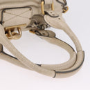 Chloe Paddington Hand Bag Leather Ivory Gold Silver Auth am12724V-9