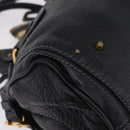 Chloe Paddington Hand Bag Leather Black Gold Silver Auth am12725V-10