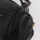 Chloe Paddington Hand Bag Leather Black Gold Silver Auth am12725V-11