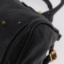 Chloe Paddington Hand Bag Leather Black Gold Silver Auth am12725V-13