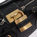 Chloe Paddington Hand Bag Leather Black Gold Silver Auth am12725V-15