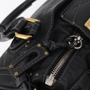 Chloe Paddington Hand Bag Leather Black Gold Silver Auth am12725V-17