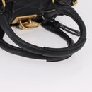 Chloe Paddington Hand Bag Leather Black Gold Silver Auth am12725V-7