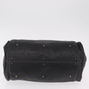 Chloe Paddington Hand Bag Leather Black Gold Silver Auth am12725V-9
