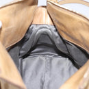 Miu Miu Side Ribbon Hand Bag Leather 2way Beige Gold Auth am12726V-22