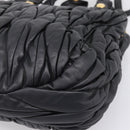 Miu Miu Matelasse Ready lock Hand Bag Leather Black Gold RN0473 Auth am12728M-18