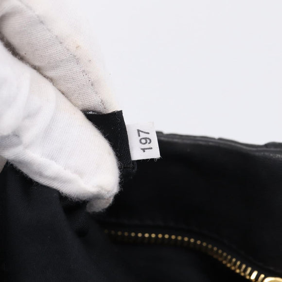 Miu Miu Matelasse Ready lock Hand Bag Leather Black Gold RN0473 Auth am12728M