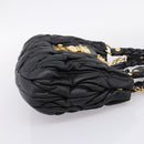 Miu Miu Matelasse Ready lock Hand Bag Leather Black Gold RN0473 Auth am12728M-4
