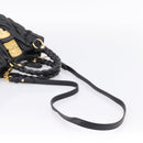 Miu Miu Matelasse Ready lock Hand Bag Leather Black Gold RN0473 Auth am12728M-8