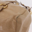 Miu Miu Side Ribbon Hand Bag Leather 2way Beige Gold Auth am12729V-17