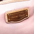 Miu Miu Side Ribbon Hand Bag Leather 2way Beige Gold Auth am12729V-22