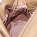 Miu Miu Side Ribbon Hand Bag Leather 2way Beige Gold Auth am12729V-24