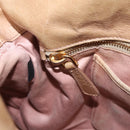 Miu Miu Side Ribbon Hand Bag Leather 2way Beige Gold Auth am12729V-25