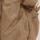 Miu Miu Side Ribbon Hand Bag Leather 2way Beige Gold Auth am12729V-3