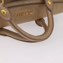 Miu Miu Side Ribbon Hand Bag Leather 2way Beige Gold Auth am12729V-8