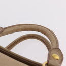 Miu Miu Side Ribbon Hand Bag Leather 2way Beige Gold Auth am12729V-14