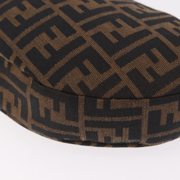 FENDI Zucca Canvas Mamma Baguette Shoulder Bag Brown Black Auth am12730M