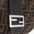 FENDI Zucca Canvas Mamma Baguette Shoulder Bag Brown Black Auth am12730M-19