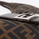 FENDI Zucca Canvas Mamma Baguette Shoulder Bag Brown Black Auth am12730M-8