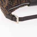 FENDI Zucca Canvas Mamma Baguette Shoulder Bag Brown Black Auth am12730M-21
