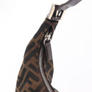 FENDI Zucca Canvas Mamma Baguette Shoulder Bag Brown Black Auth am12730M-23