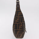 FENDI Zucca Canvas Mamma Baguette Shoulder Bag Brown Black Auth am12730M-4