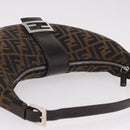 FENDI Zucca Canvas Mamma Baguette Shoulder Bag Brown Black Auth am12730M-6
