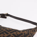 FENDI Zucca Canvas Mamma Baguette Shoulder Bag Brown Black Auth am12730M-14